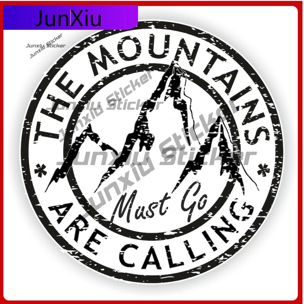 

The Mountains Are Calling Vinyl Sticker Ski Snowboard Climbing Round Vinyl Stickers Graphic Car Scratch Cover Sticker Auto Rv