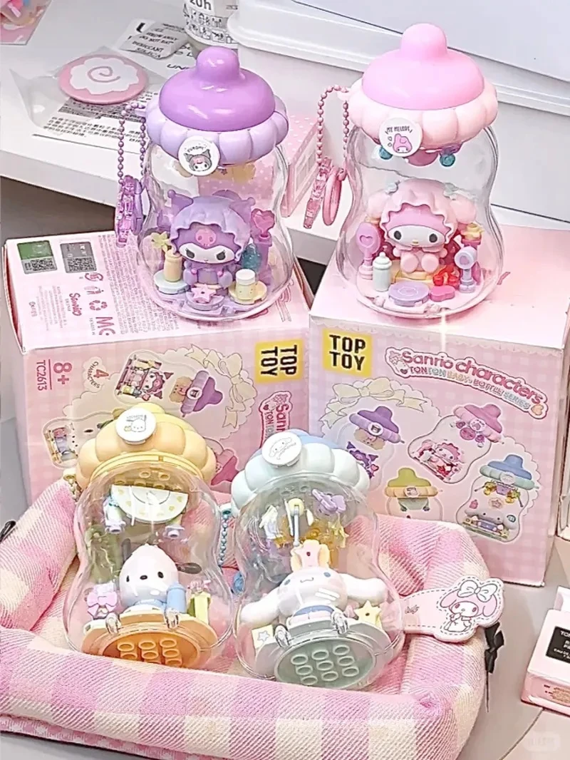 

Топ-игрушка Sanrio Family Dun Dun Milk Bottle Building Block Blind Box Kulomi Melody Модель Милые детские игрушки «сделай сам» Украшения Рождественские подарки