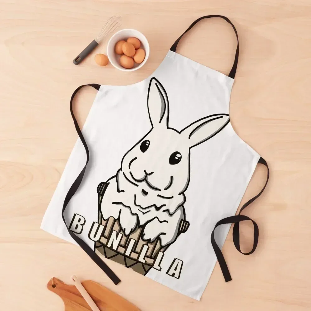 

Singular Cute Cartoon Bunilla (white background) Apron Kids Women's Home Supplies with pockets Apron