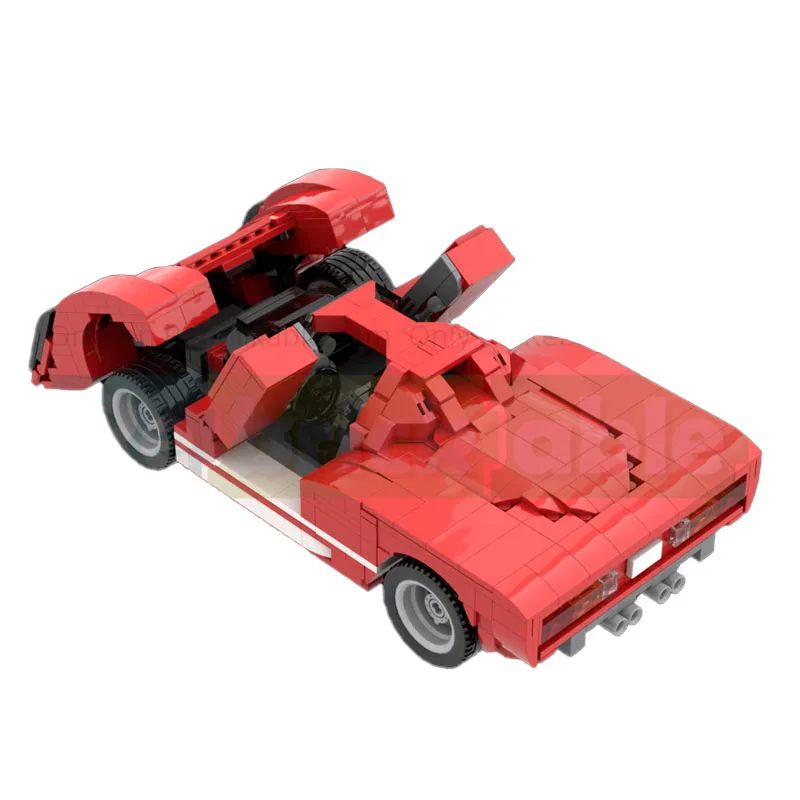 MOC-230823 Rosso Iconico Auto Sportive Da Corsa Blocchi Modello 1047 PartsMOC Creativo Ragazzi Bambini Compleanno Building Blocks Giocattolo Regalo