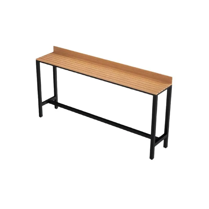 Outdoor bar table and chair combination preservative wood long table milk tea shop coffee shop wall high table courtyard dining