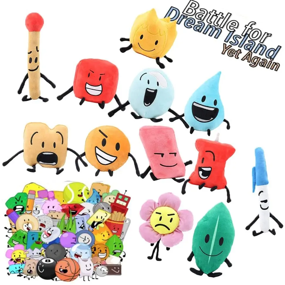 Battle for Dream Island Plush Toy Leafy Firey Coiny Teardrop Stuffed Animal Plant Soft Doll Plushie Kids Children Birthday Gifts