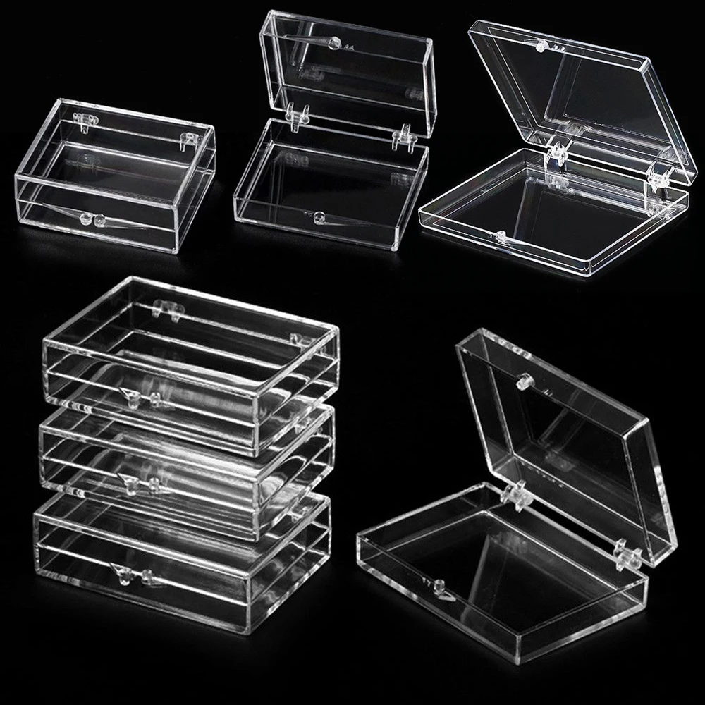 Acrylic Transparent Box Lid Jewelry Candy Storage Box Badge Commemorative Coin Storage Box Personal Postcard Box Home Accessory