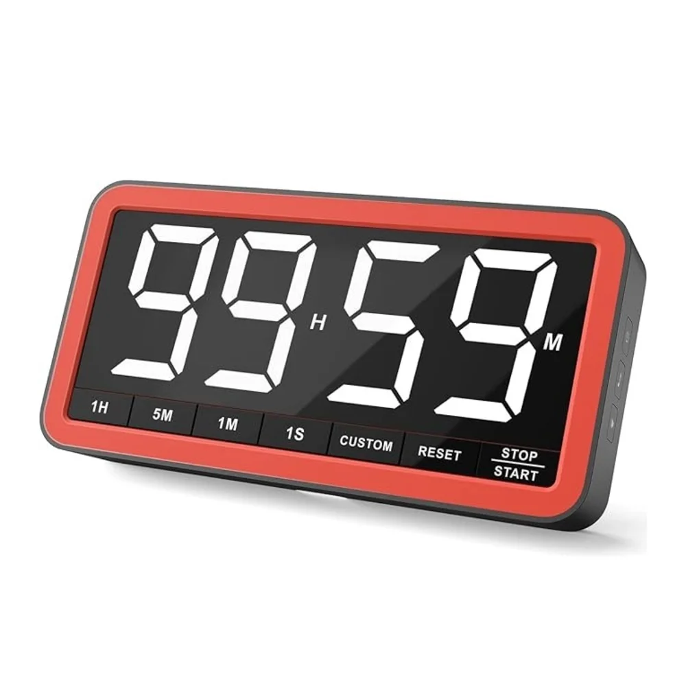 Digital Kitchen Timer with 7.8” Extra Large Display, Magnetic LED with 4 Alarms Countdown Count Up Timer For Cooking Classroom