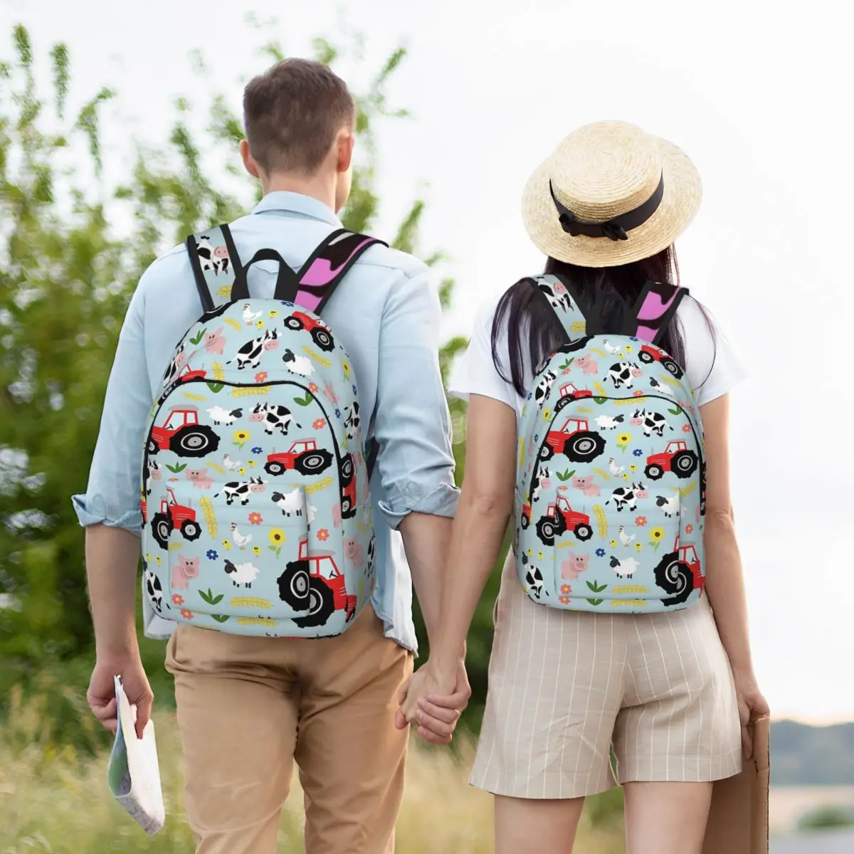 

Cute Kids Red Tractor Farm Animal Pattern Cartoon Backpack Student Boys Girls BookBag Kids School Bag Laptop Shoulder Bags