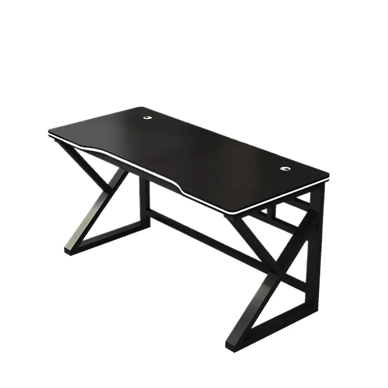 

Modern Style steel frame PVC table pc best selling gaming desk computer K shaped Stable Black computer table