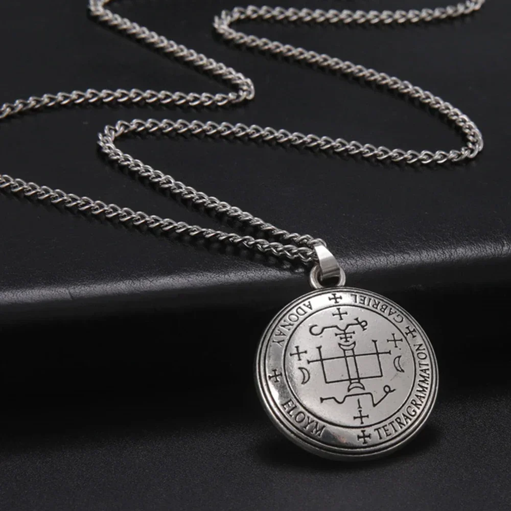 

My Shape Archangel Seal of the Archangel Gabriel Pendant Talisman Necklaces for Men Raphael Michael Religion Necklace Jewelry