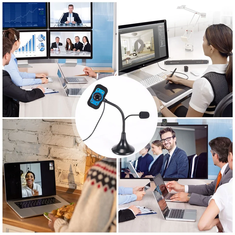 Web Camera USB High Definition Webcam 4 Led Web Cam With MIC Desktop For Skype Youtube Computer PC Laptop