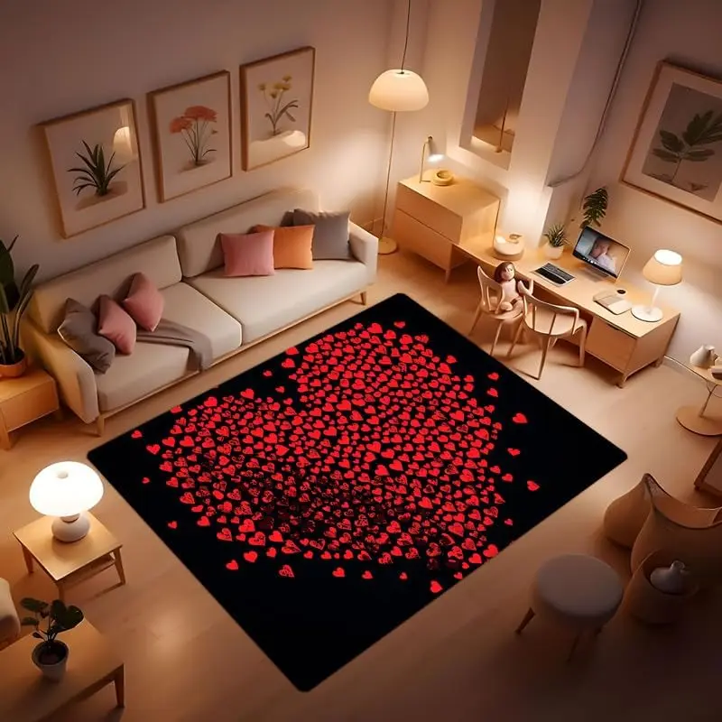 

Коврик в форме сердца ко Дню святого Валентина, дизайн в форме сердца простой и элегантный, воспреждающий вечность и искренние эмоции.