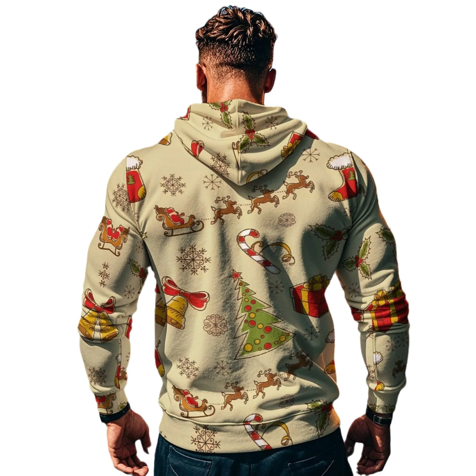2024 New Christmas Casual Loose Hooded Men\'s Sweater Set sweatpants coats suits for men hoodies