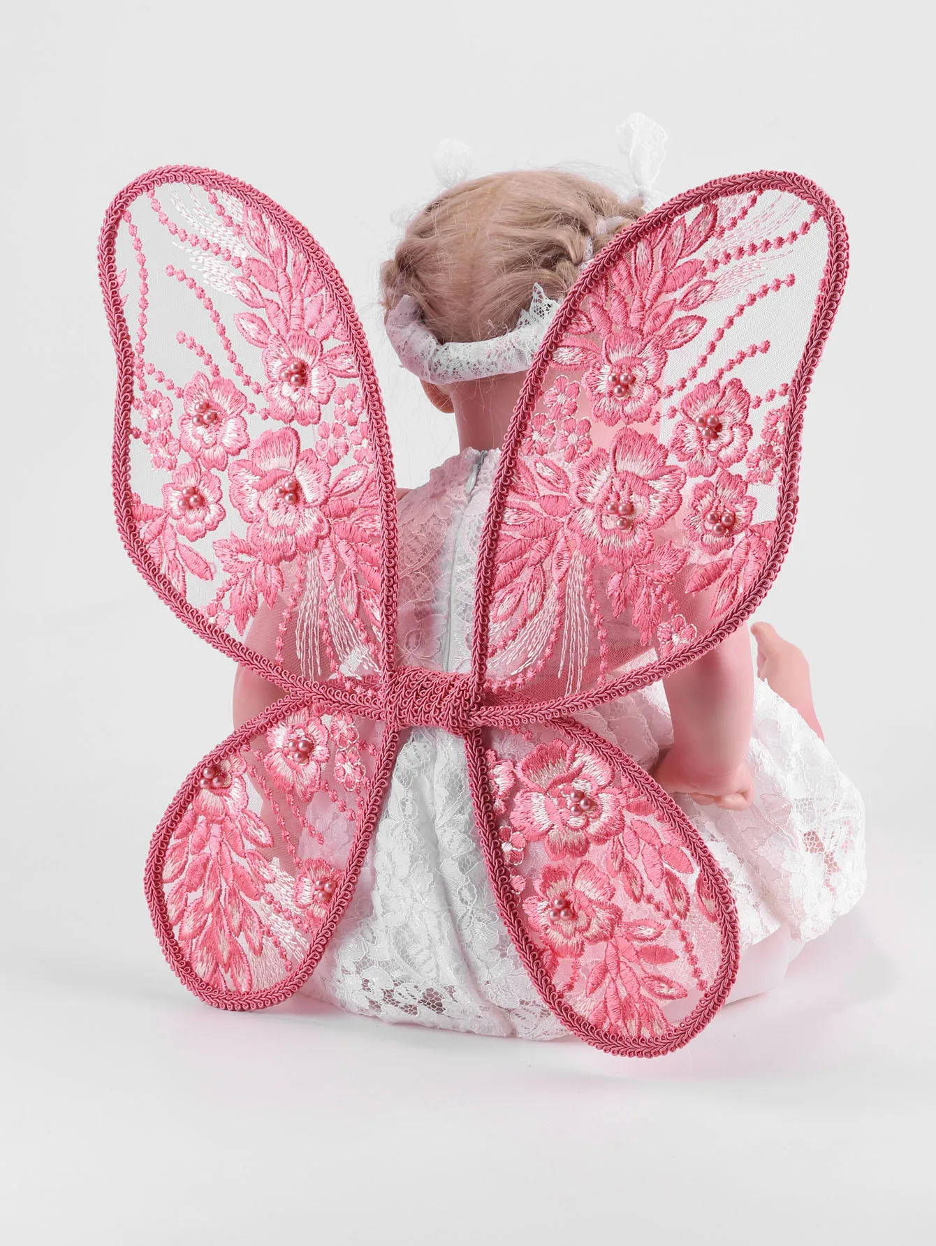 

Red embroidered stamen butterfly wings Baby and child size holiday gift props show