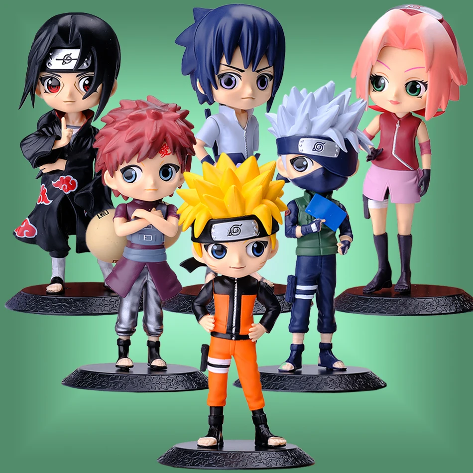 15.5cm Anime Naruto Figure Kawaii Uzumaki Hatake Kakashi Gaara Uchiha Sasuke Qposket Figural PVC Model Toys Collect Gift