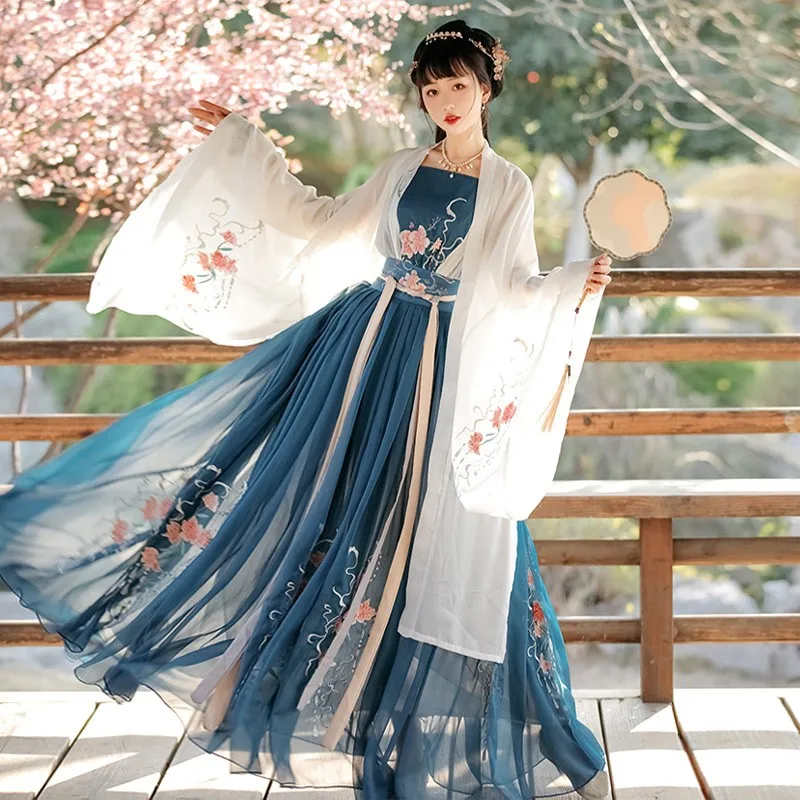 

Hanfu женский китайский ветер студенты Ци повседневное платье в древнем стиле