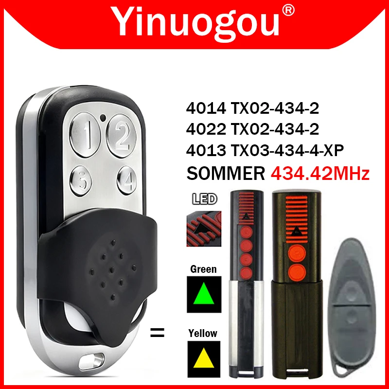 SOMMER TX03 434 4 XP 434MHz Garage Door Remote Control 434.42MHz SOMMER 4013 TX03-434-4-XP Electric Gate Remote Control