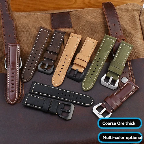 Correa de cuero genuino hecha a mano para Panerai PAM 441/PAM 111/PAM 386, 20mm 22mm 24mm 26mm reemplazo de correa de reloj de lujo para hombre