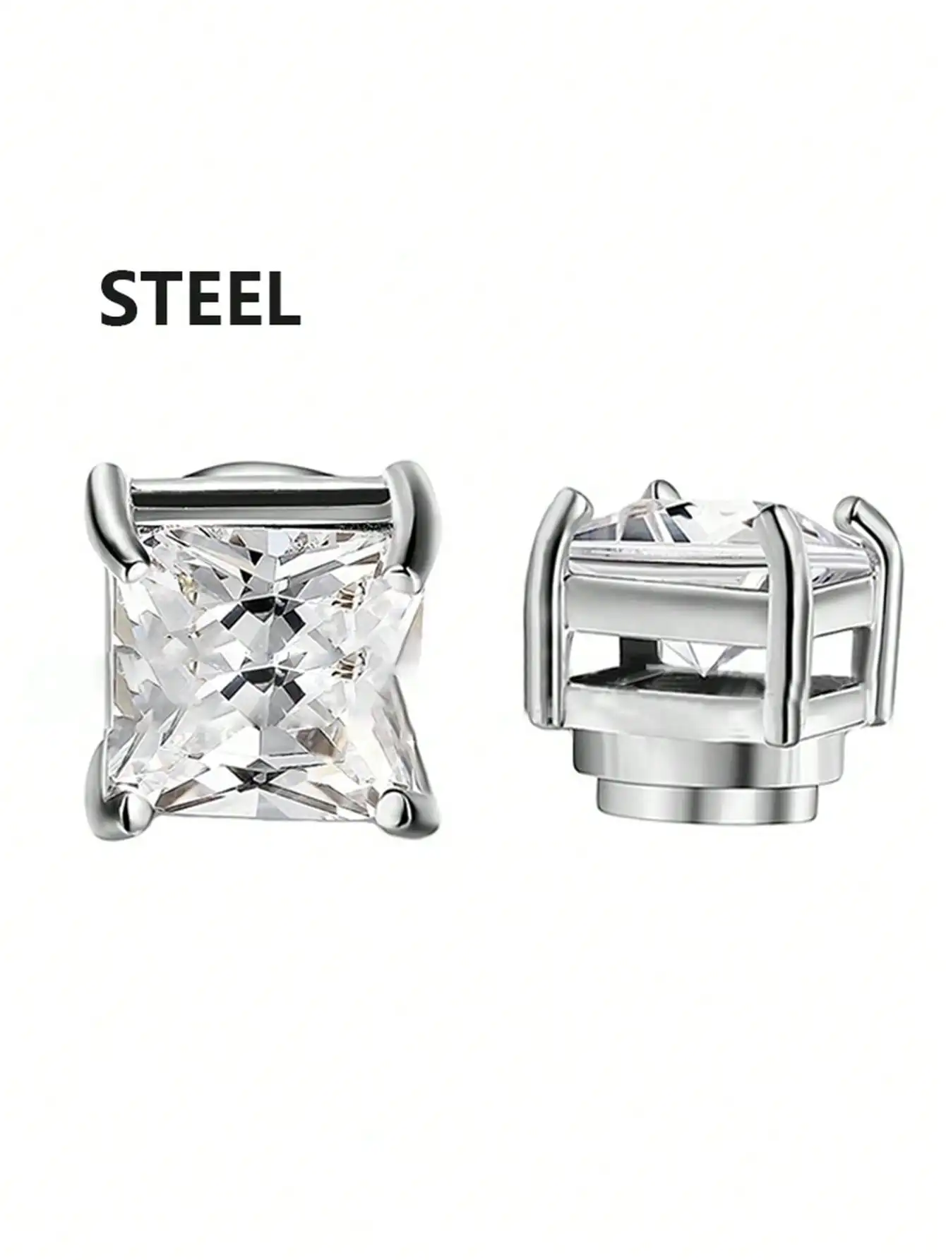 3 Pairs Crystal Magnetic Earrings Punk Round Zirconia Magnetic Earrings, Suitable For Men, Daily Wear, Gift For Christmas, New Year, Valentine's Day view 6