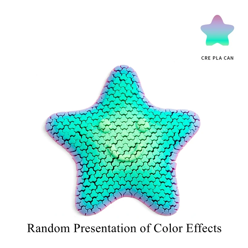 

Красочные украшения в виде морской звезды, подвижные суставы, шарнирная игрушка в виде морской звезды с 3D принтом, градиентная многоцветная подвижная игрушка в виде морской звезды