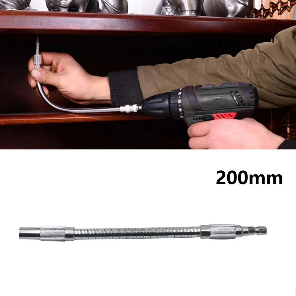 Flexible Shaft 1/4 Inch Hex Bit Holder Screwdriver Bit Extension Snake Bit 200mm Automatic Spring-loaded Screwdriver