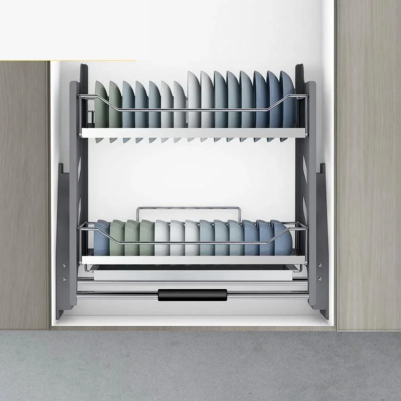 Cupboard DrainerDish Rack  Stainless Steel Hanging Organizer  Kitchen Cabinet Storage Basket