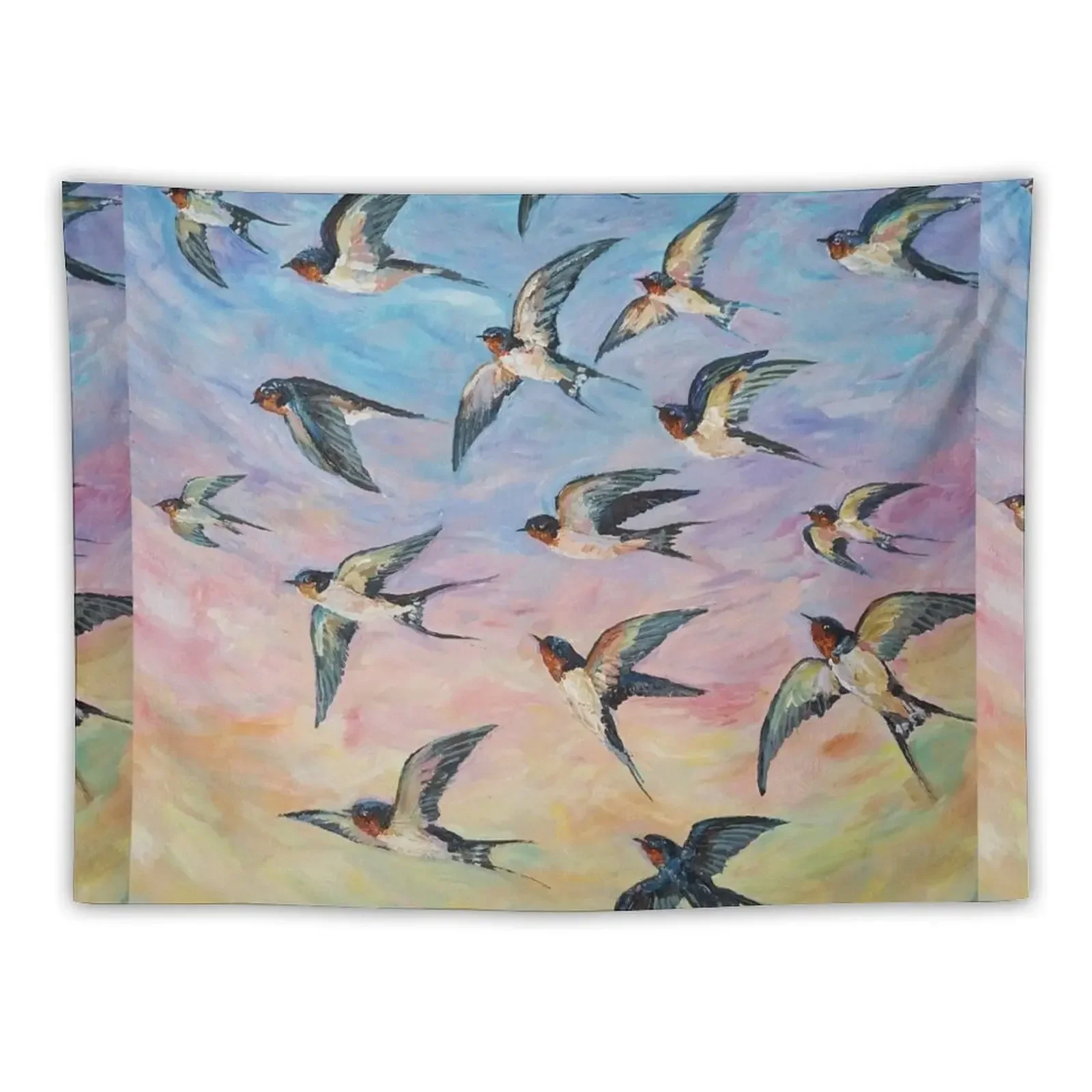 Barn Swallows Acrylic painting Tapestry Home Decoration Accessories For Bedroom Art Mural Tapestry