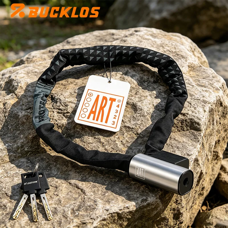 

BUCKLOS Anti-theft Bicycle Chain Lock Portable High Security MTB Bike Lock with 3 Keys for Scooter Electric E-Bike