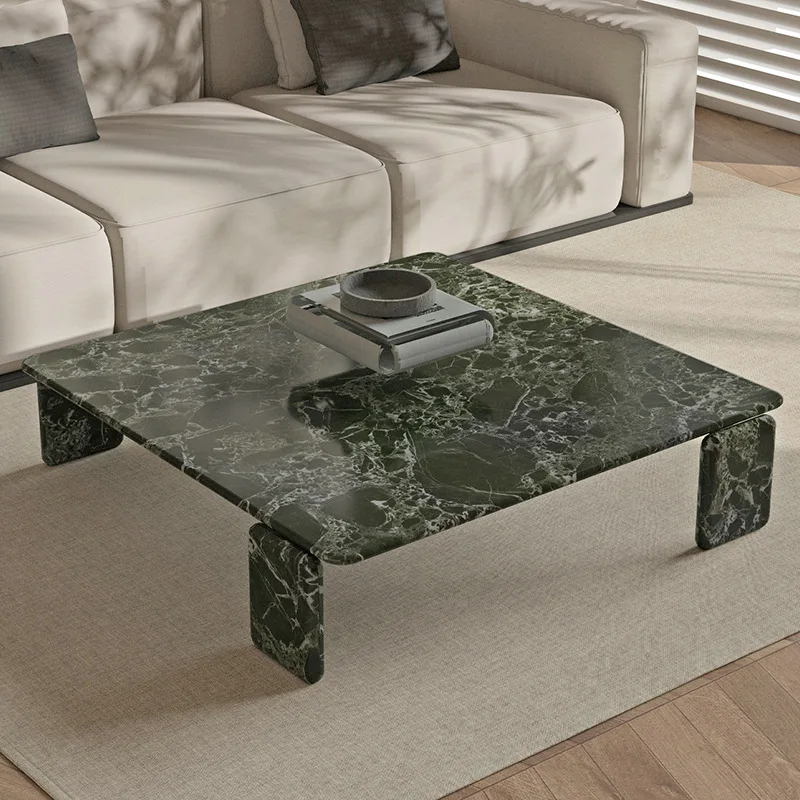 

High-end light luxury natural marble coffee table designer Italian simple family villa living room luxury stone round coffee tab