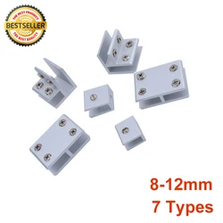 Zinc Alloy Glass Clip 8/10/11/12MM Glass Holder Clips Clamp Adjustable Wall Mounted Glass Shelf Clamp Bracket Home Glass Clips