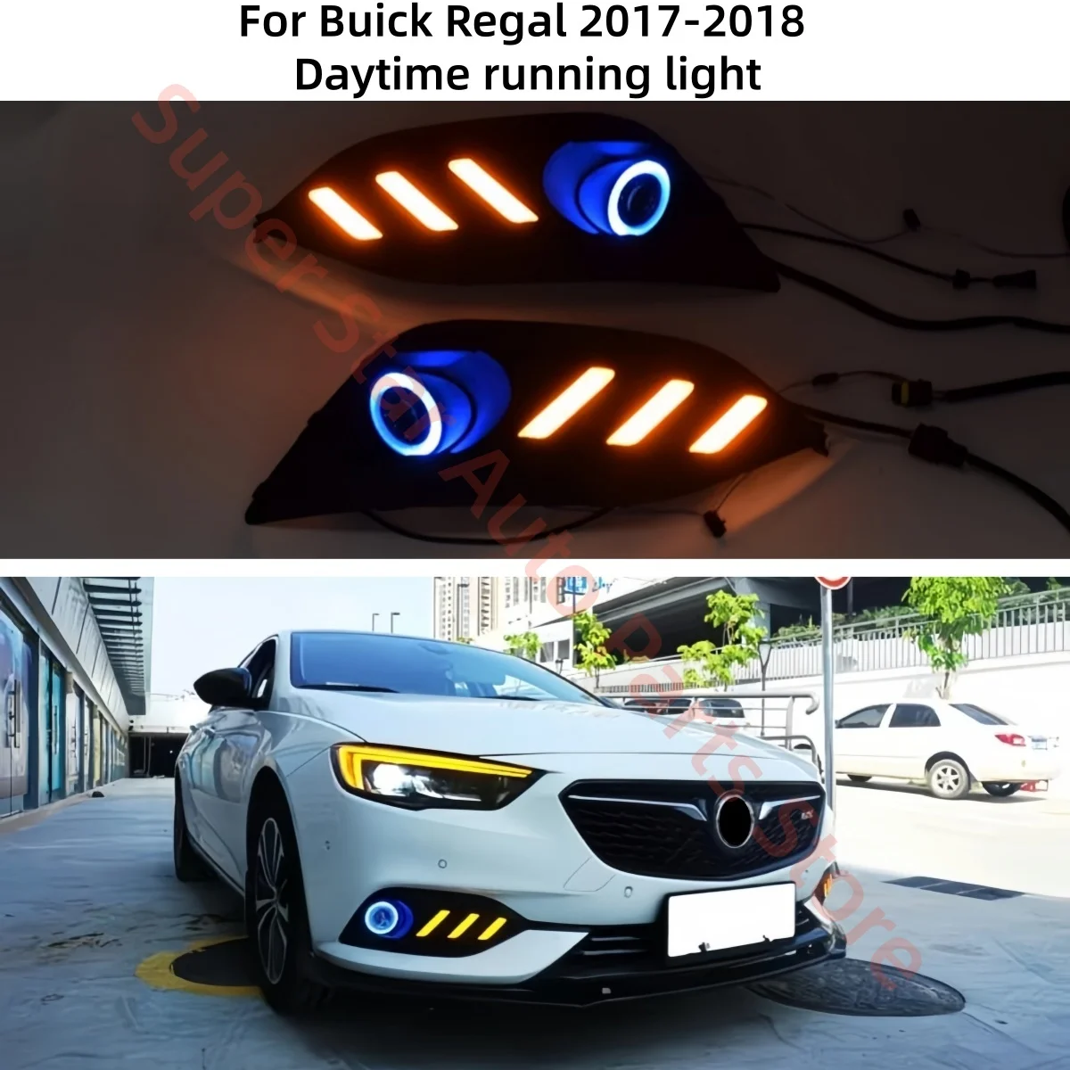 

For Buick Regal 2017-2018 Special use Daytime running light Modification Mustang Edition Eyes of angels Lens Fog lamp 3 colors