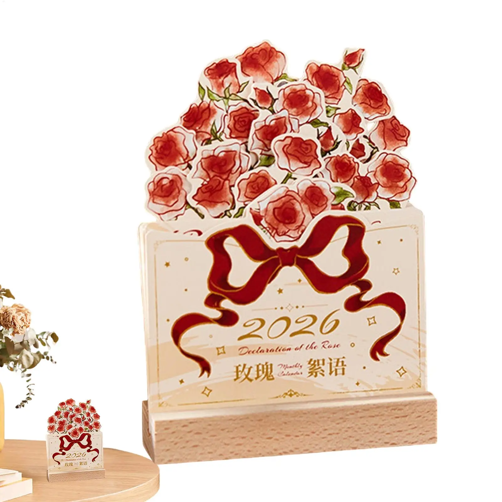 

Desktop Calendar 2026 Rose Daily Weekly Monthly Planner Vintage 2026 Calendar Deck Decor For Agenda Appointment Planning New