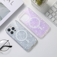 Glitter Shell Marble Magnetic Soft Case for Magsafe IPhone 17 16 15 14 13 Pro Max Plus 16Pro 15Pro ProMax Mag Safe Phone Cover