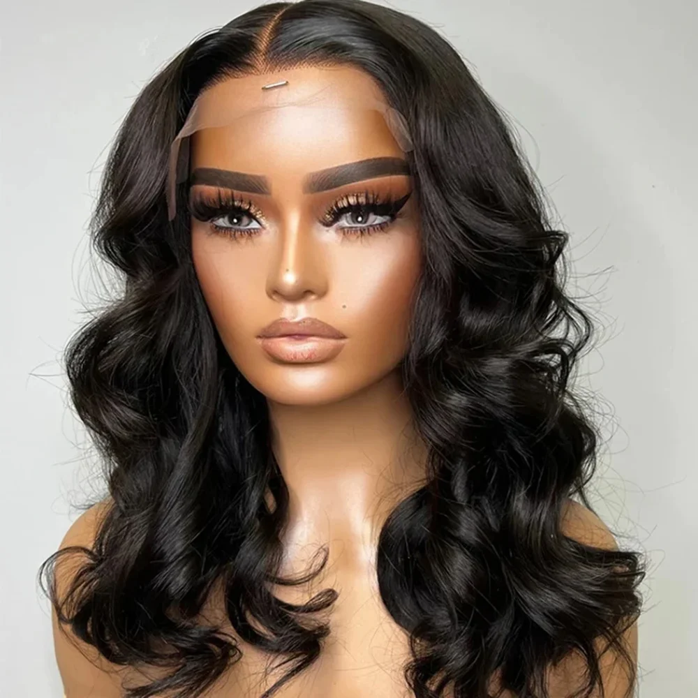 

Bob Lace Wig Black Wave For Women Body Wave T Part Lace Human Hair Wig 100% Remy Natural Hair Short 13x4 Lace Frontal T Part Wig