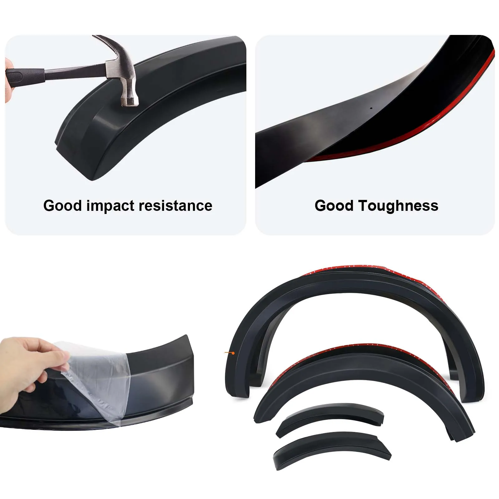 Fender Flares Matte Black Wheel Eyebrow Trim Guard Protector For ISUZU D-MAX 2020 20212022 2023  6pcs/set