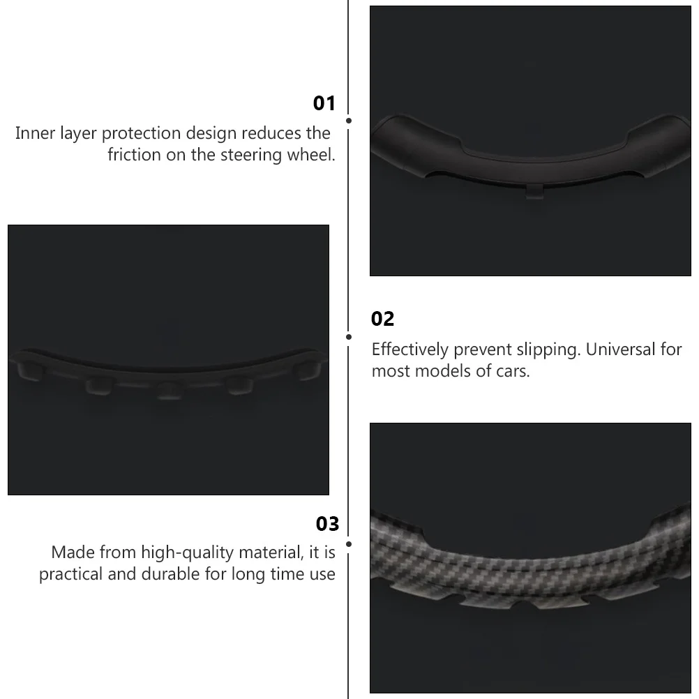 

2Pcs Black Steering Wheel Covers Anti-Slip Durable Steering Wheel Grip Protector Car Interior Accessories Universal Fit