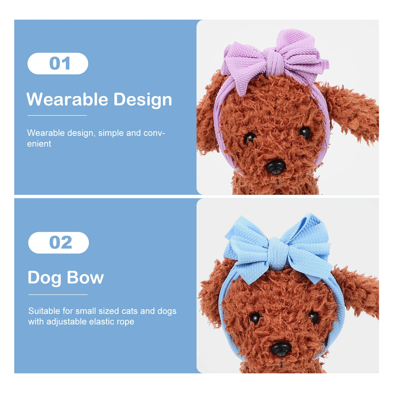 

2Pcs Pet Headgear Costume Bow Hairband Elastic Dog Bow Headwear Party Dog Decor Accessories Photo Prop Lightweight