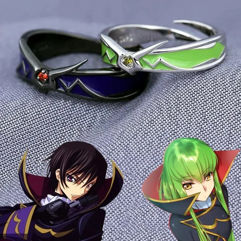 Anillo de Anime CODE GEASS Lelouch of the Rebellion, máscara Lelouch Lamperouge Zero, anillos ajustables Unisex, accesorios de joyería
