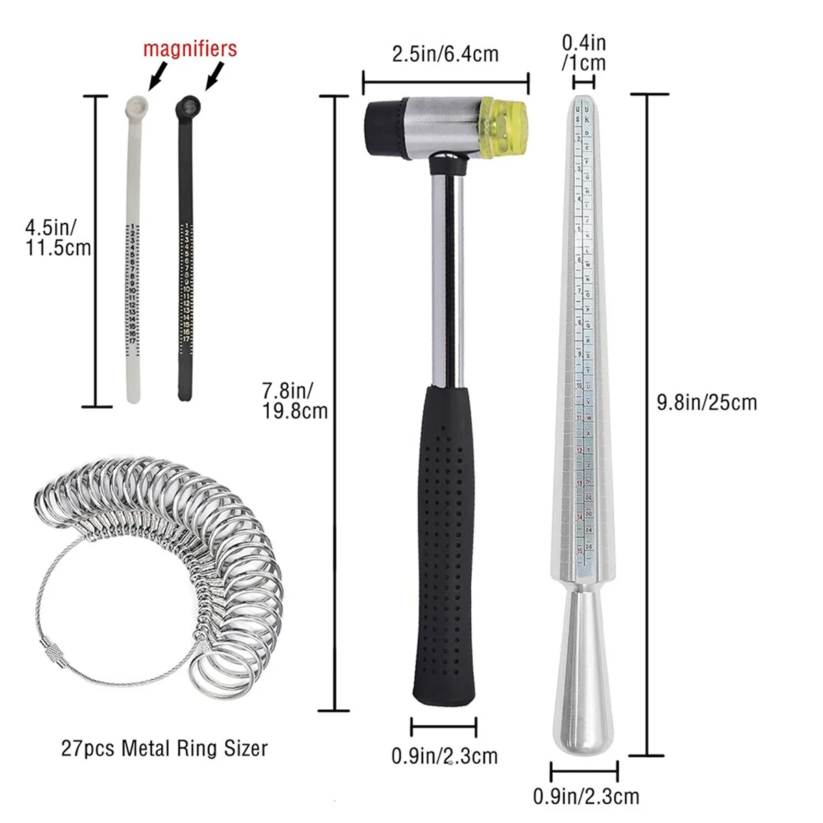 

Metal Mandrel Ring Sizer Finger Size Rod Wire Wrap Ring Tool