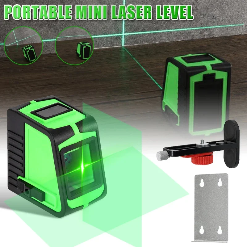 Portable Mini Laser Level Meter Green Light 2-line-Cast Line Meter High Precision Strong Light Level Meter  Lightness Line