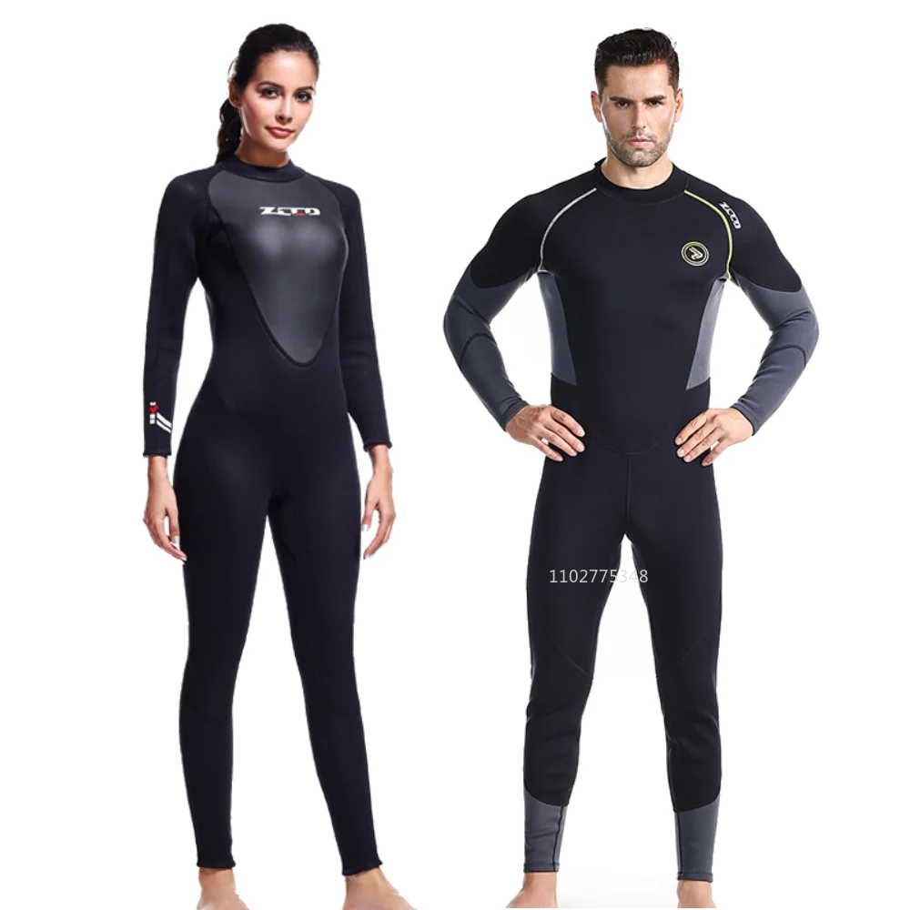 

Гидрокостюм из неопрена 3 мм, ультраэластичный, цельный, с молнией на спине, для мужчин, для снорклинга, дайвинга, плавания, серфинга