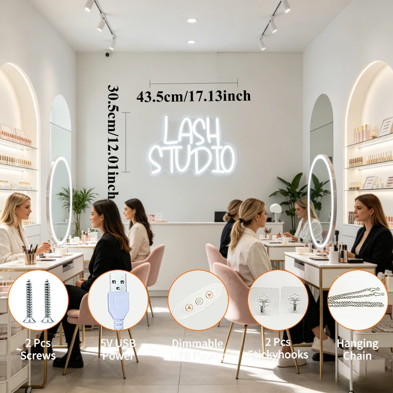 Lash Studio Neon Sign LED Vani - Beauty Makeup Studio recension och pris