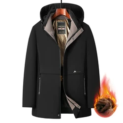 Men Black Gold padded Clothing Autumn Winter New Solid Color Thickened Warm Outdoor Travel Hooded Coat Men Down Jacket