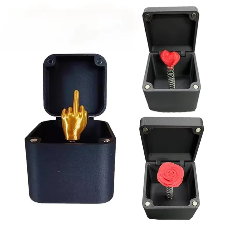 Caja de regalo de parodia, caja de regalo sorpresa de dedo medio, broma divertida de Navidad, regalo divertido, escritorio de oficina, decoración del hogar, caja de dulces de embalaje