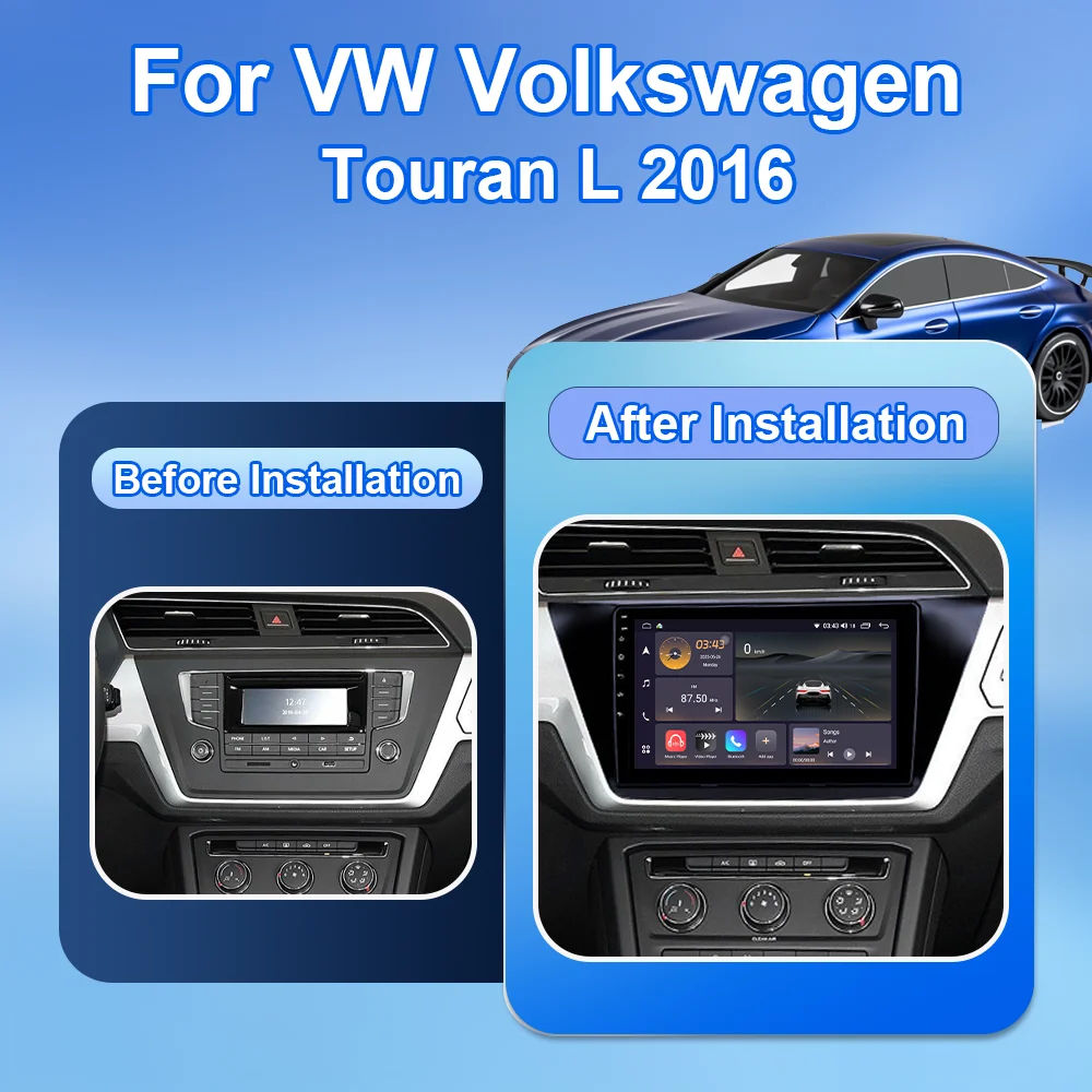 Android Auto Car Radio Carplay For VW Volkswagen Touran L 2016 Android15 Multimedia Video Player Bluetooth GPS Navigation DSP 4G