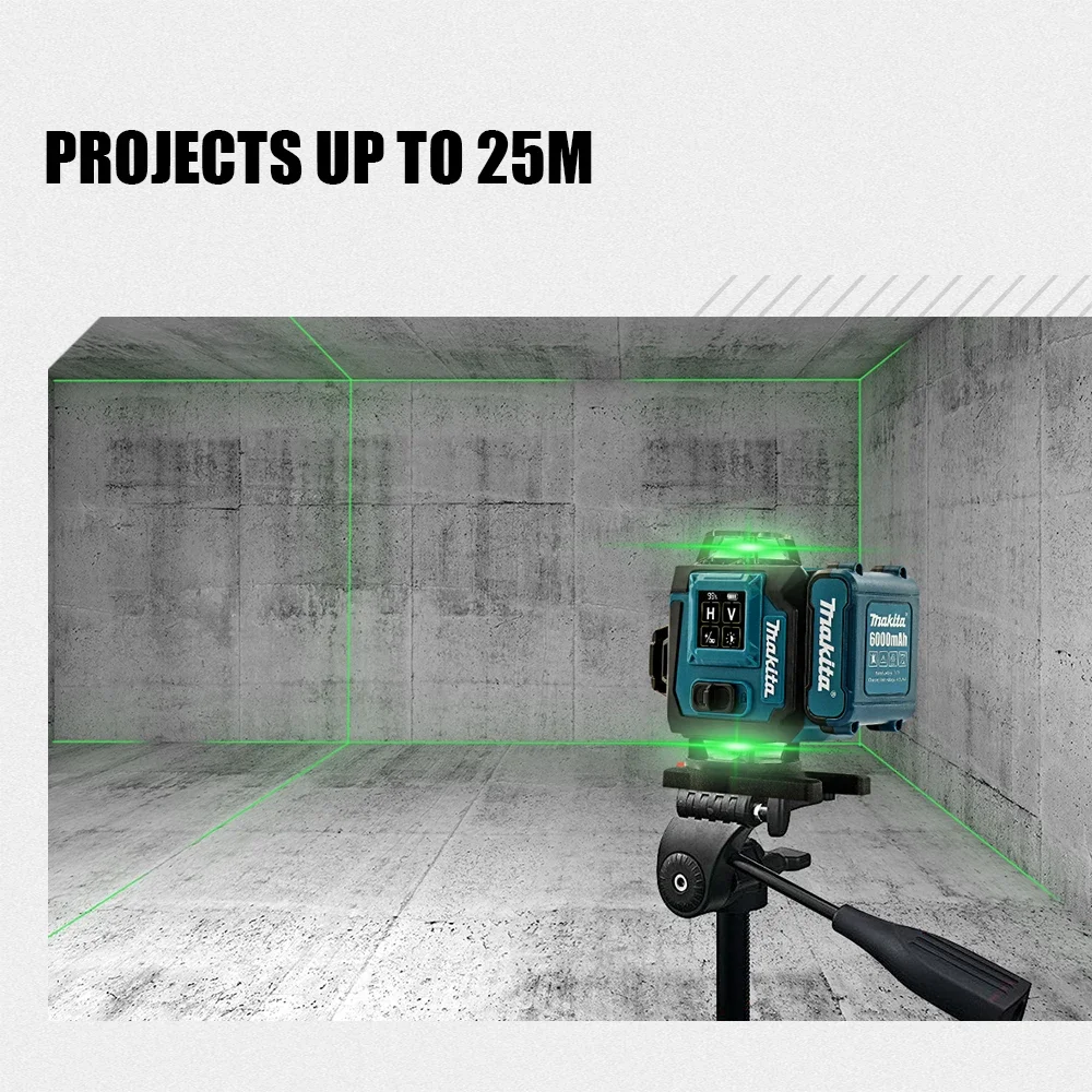Makita 16 Lines Self-Levelling Laser Level with Manual Modes 8H Runtime for Construction Layout Work - Laser Measuring Tools