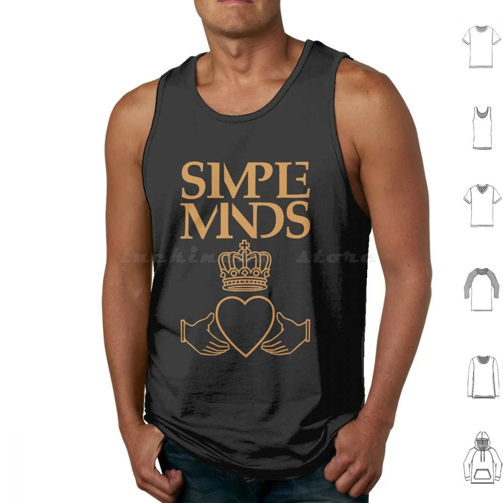 Simple Minds Logo Essential Tank Tops Print Cotton Simple Minds Logo Essential