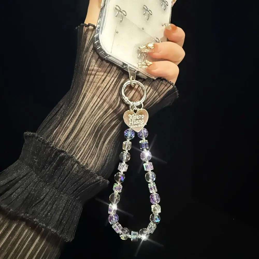 

С зажимом, хрустальные бусины, цепочка для телефона, короткое сердце, ремешок для мобильного телефона, анти-потерянная сумка, подвеска для телефона, аксессуары для ключей от машины