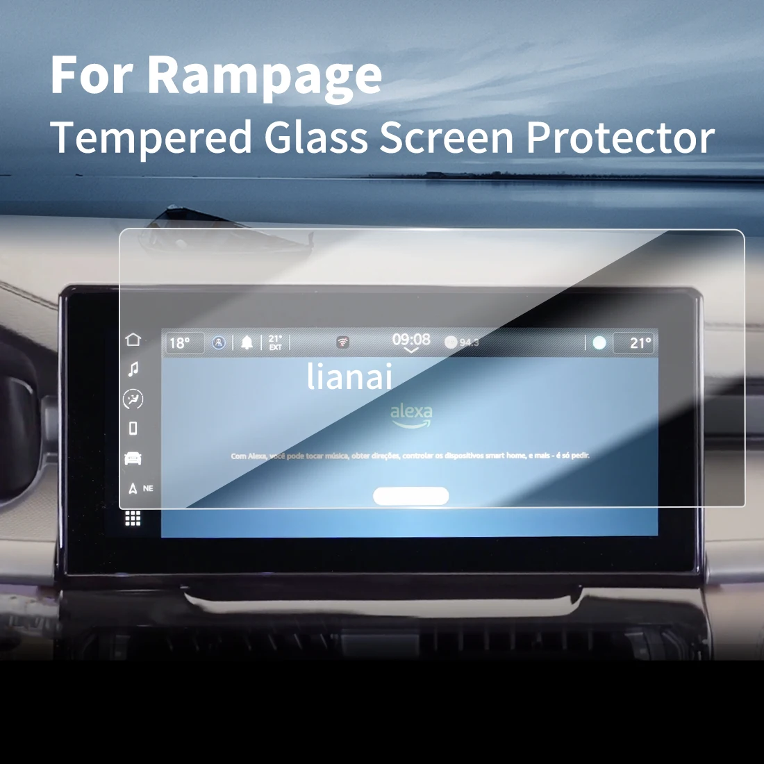 Screen Protector for 26 Dodge Rampage Tempered Glass GPS Navigation Display Film Vehicle Interior Scratch-resistant Accessories