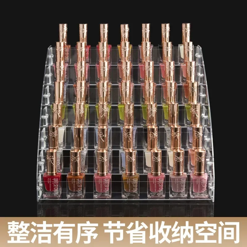 Clear Acrylic Nail Polish Gel Display Stand, Multi-layer Plastic Storage Rack with Drawer, Ideal for Nail Salon and Home Use