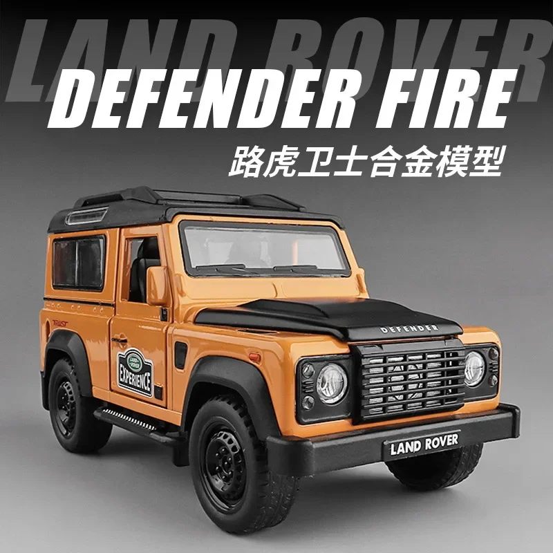 

1:32 Land Rover Defender внедорожник, литая металлическая модель автомобиля из сплава, задний звук, фотосессия автомобиля, подарок для детей, коллекция A275