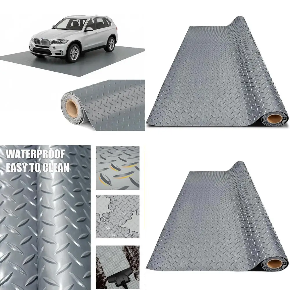 

Thick PVC Garage Floor Mat, 3ft x 25ft, Heavy-Duty Waterproof Non-Slip Protector for Cars, Trailers, SUVs, Basements, Gyms (Grey
