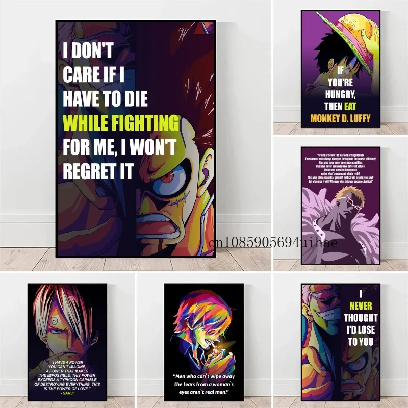 

Japan Classic Anime One Piece Unframed Canvas Print Poster for Living Home Home Decor Cartoon Wall Art Aesthetic Room Decor Gift
